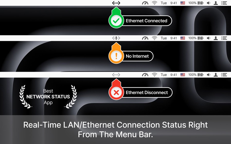 #1. Ethernet Status Lite – Menu (macOS) 由: AppYogi Software