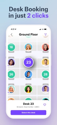 deskbird - Click, Book, Work app screenshot