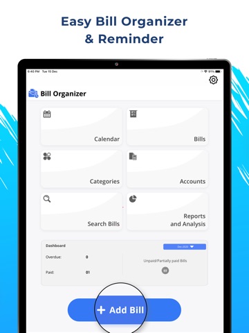 Bills Organizer iPad screenshot