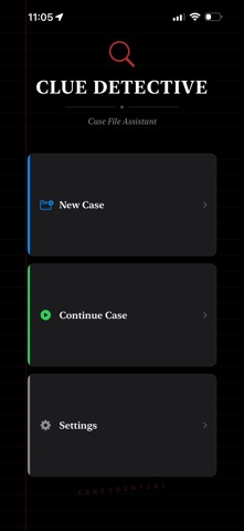 Clue Detective Notepad Screenshot 1 of 6