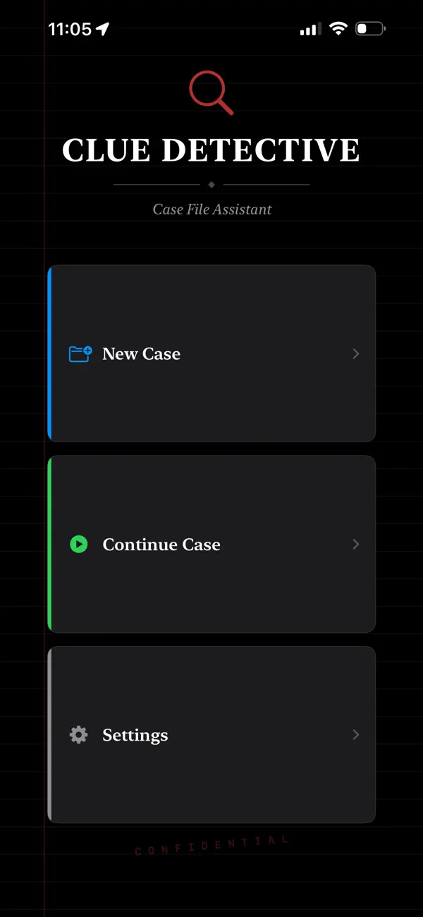 Screenshot #1 pour Clue Detective Notepad