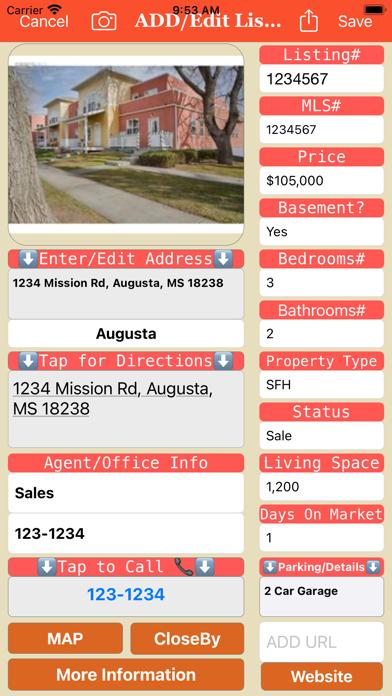 Real Estate List Screenshot