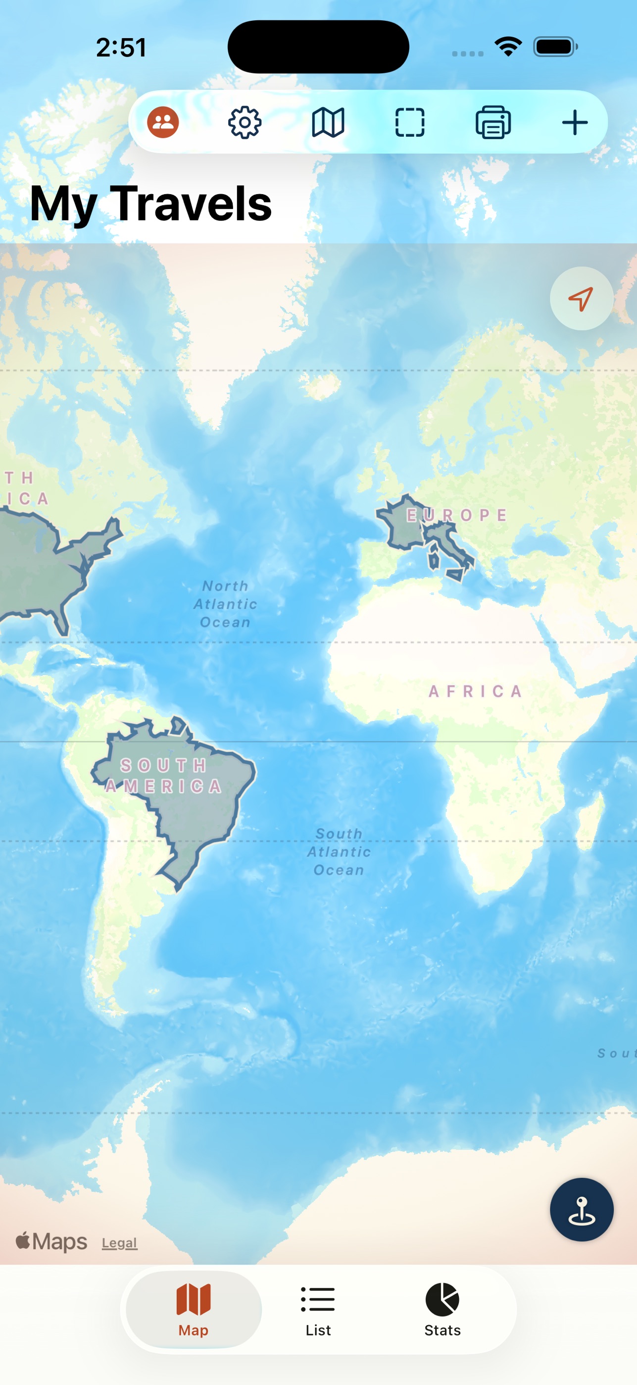 Screenshot 1 of Passport Stamps – Travel Map