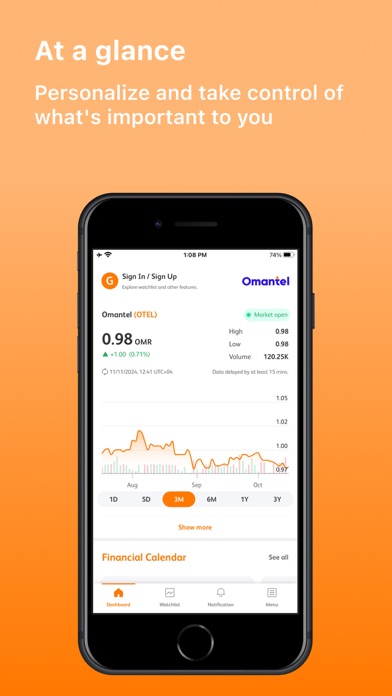 Omantel Investor Relations Screenshot