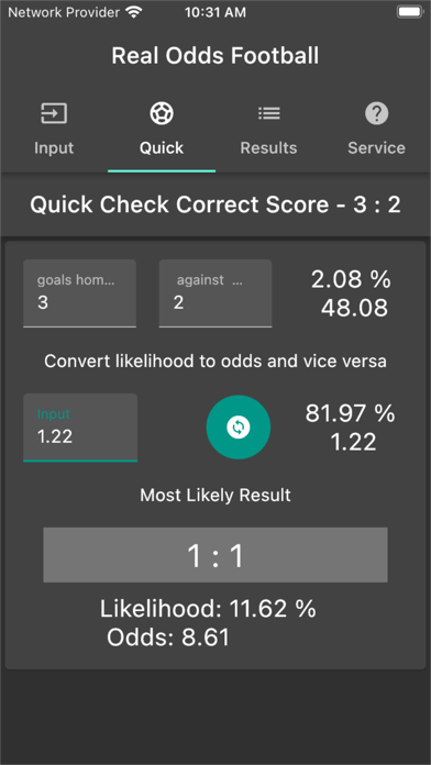 Real Odds Football Screenshot