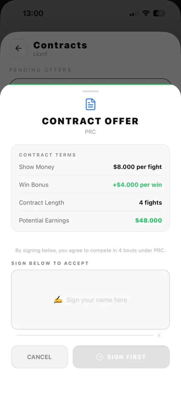 Screenshot #2 pour MMA Career Simulator