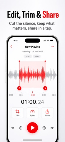 Easy Voice Recorder: Audio App iPhone screenshot
