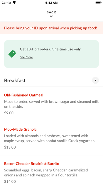 Moo Creamery iPhone screenshot 3 - Food & Drink app