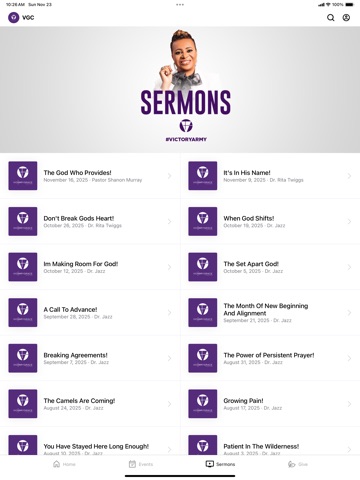 The Victory Grace Center iPad screenshot
