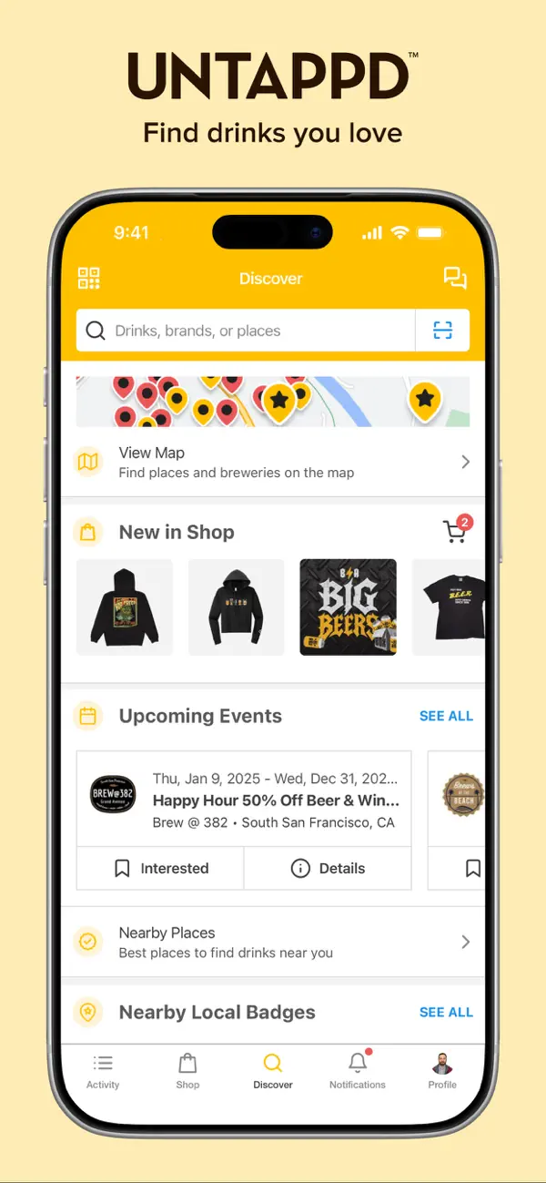 Screenshot #1 pour Untappd: Find Drinks You Love