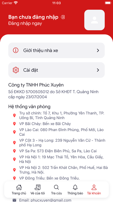 Phúc Xuyên: Đặt vé xe khách Screenshot