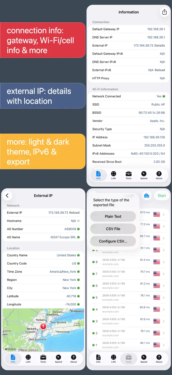 Network Analyzer Pro iPhone App Screenshot 7 – Dienstprogramme