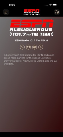 101.7 FM The TEAM Albuquerque iPhone screenshot