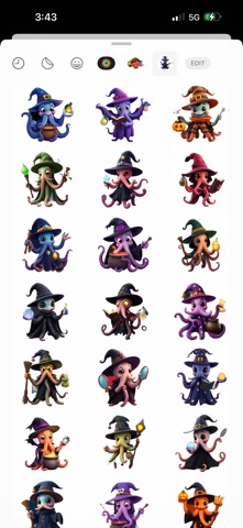Witch Octopus Stickers screenshot