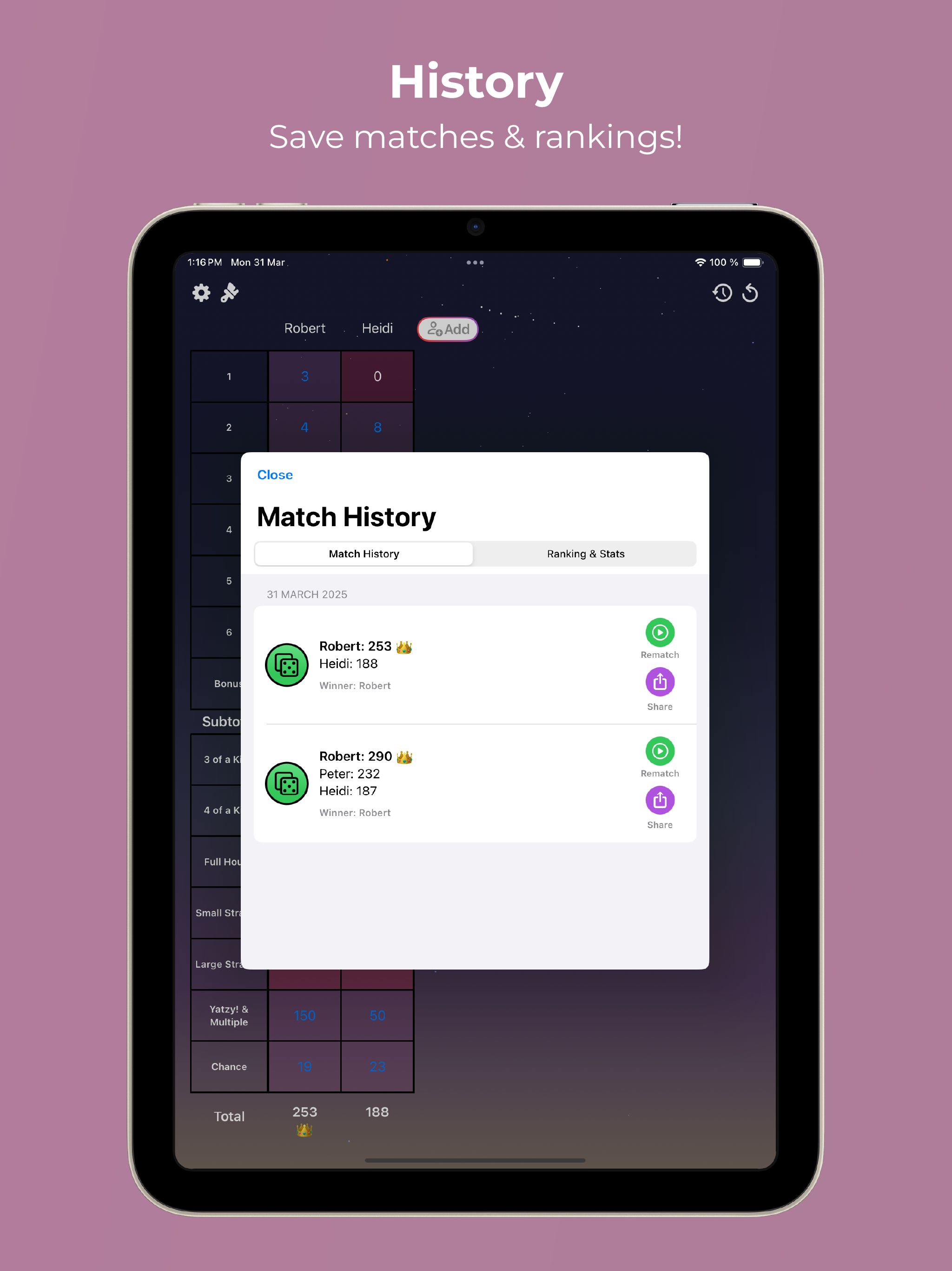 Yatzy / Yahtzee Scores screenshot 10