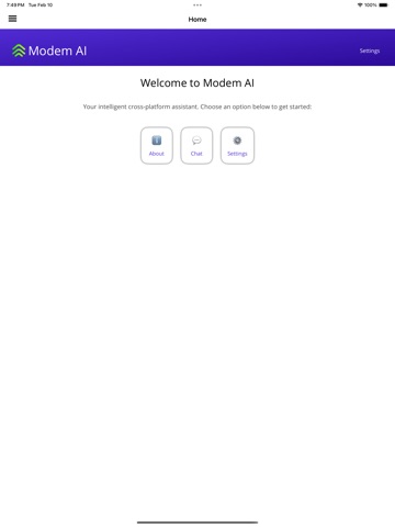 Modem AI iPad screenshot