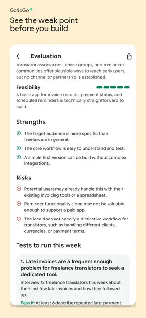 GoNoGo - Business Ideas screenshot 2