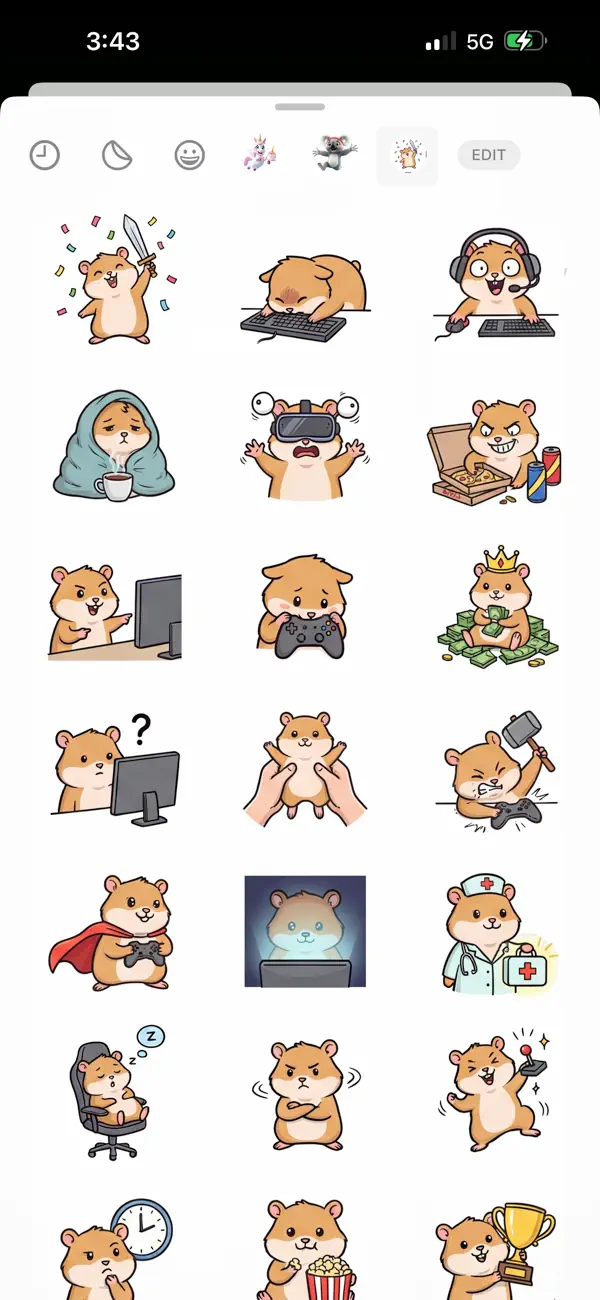 Screenshot #1 pour Gamer Hamster Stickers