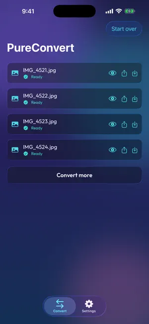 PureConvert: HEIC JPG PDF MP4 screenshot 1