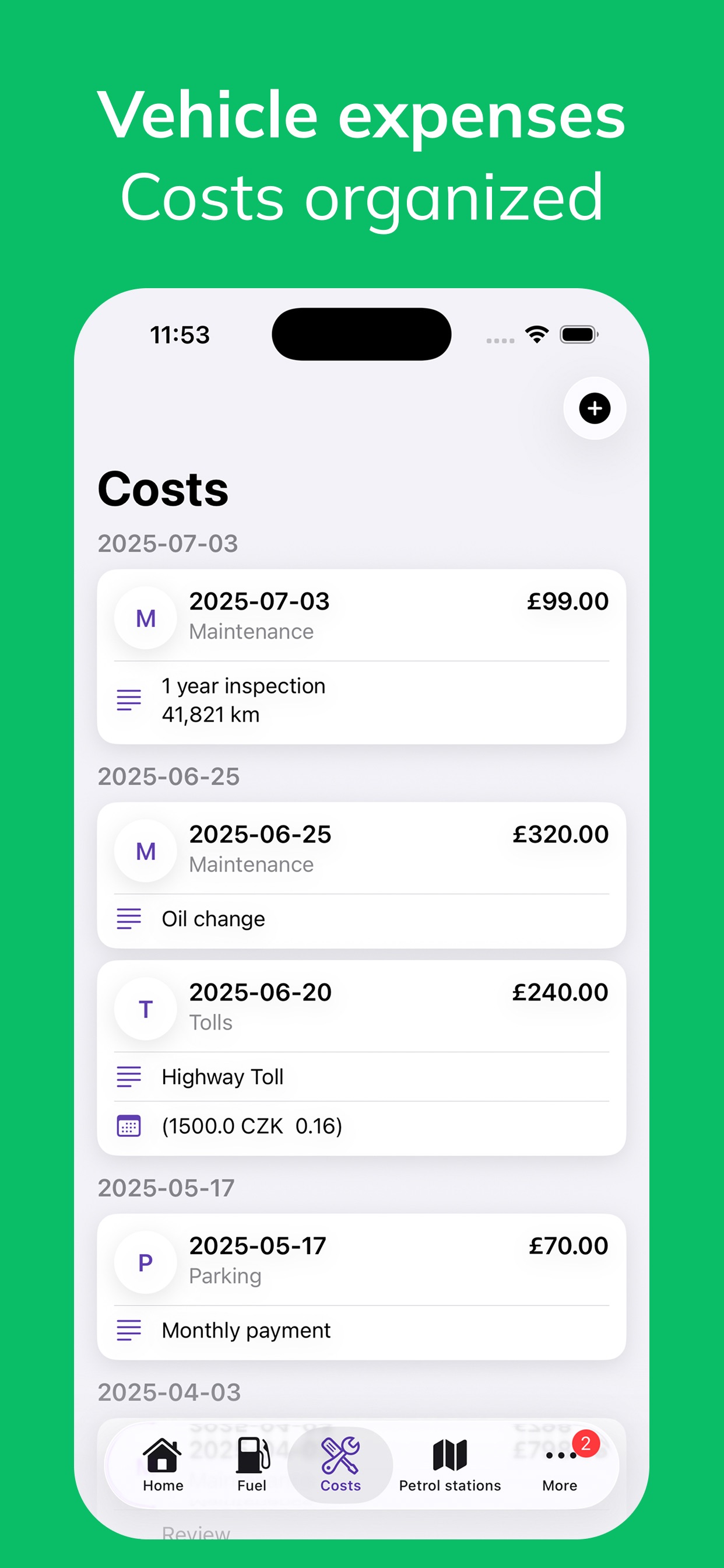 Fuelio: Fuel Log & MPG Tracker screenshot 5