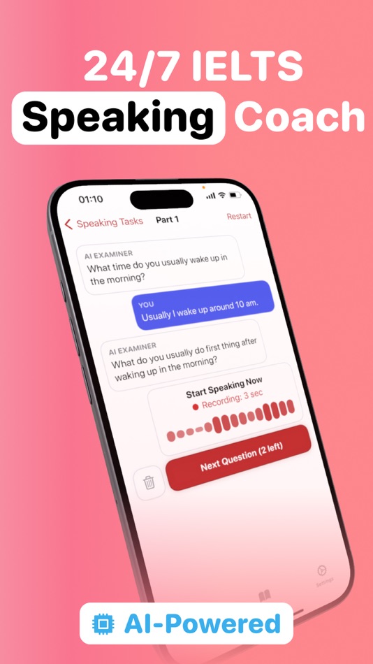 #1. IELTS－Speaking・Writing・Reading (iOS) By: Inviral Tech