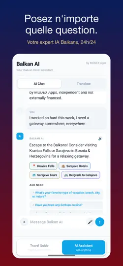 Capture d'écran de Balkan AI sur iPhone 4