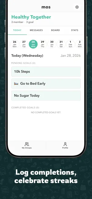 mos: group goal&habit tracker screenshot 2