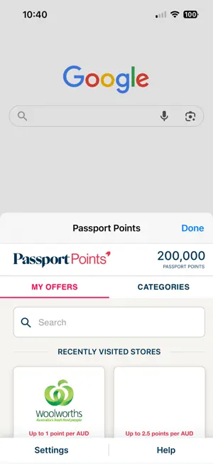 Passport Points screenshot 2