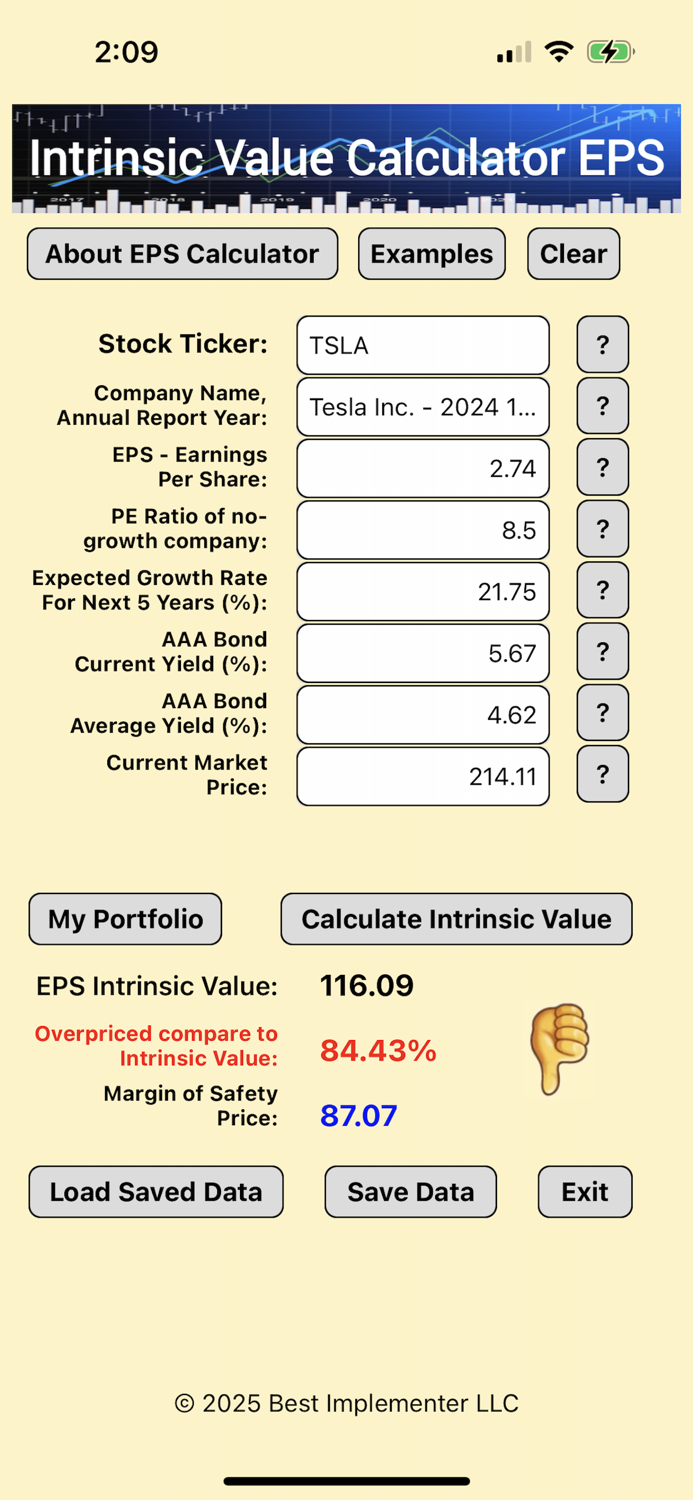 Intrinsic Value Calculator EPS