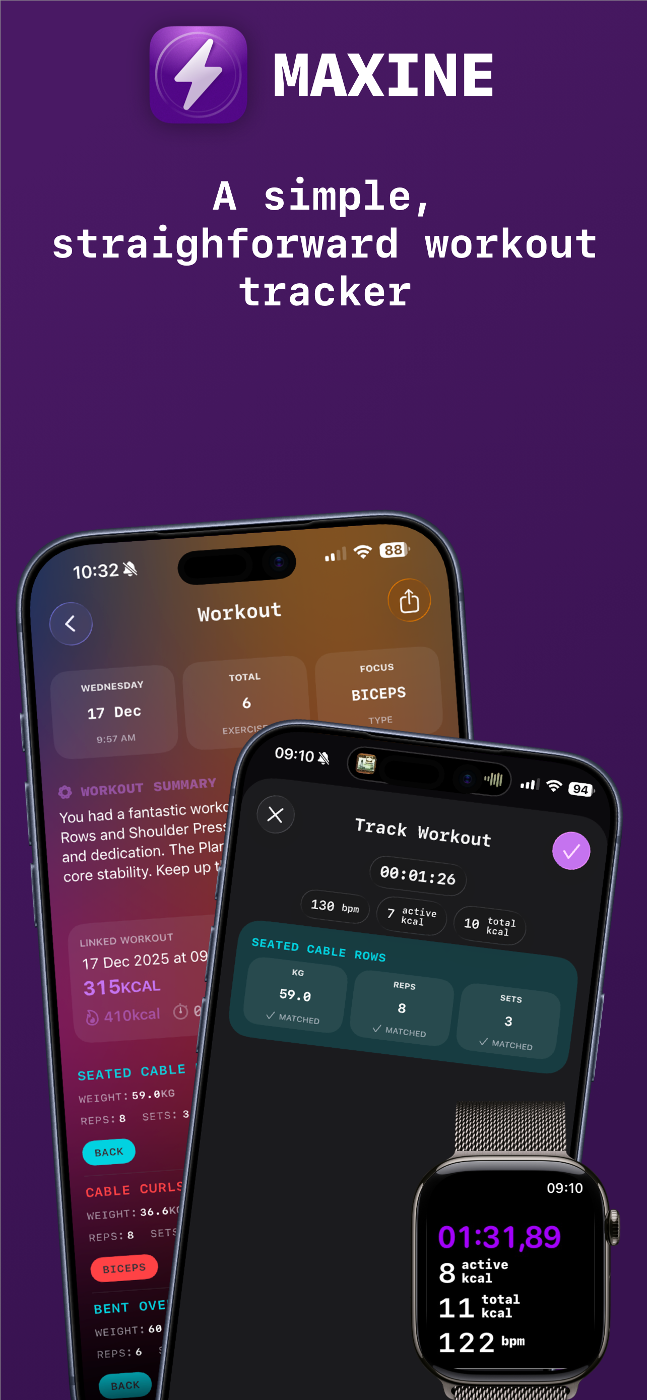 Maxine - One rep max tracker