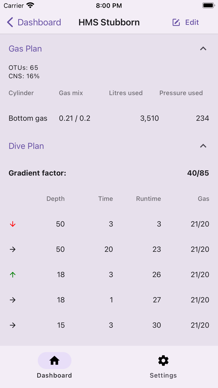 Diveplan - plan your dive