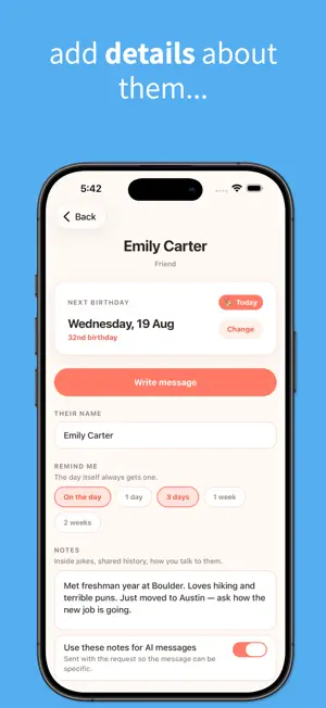 birthdAI: Birthday Reminder screenshot 2