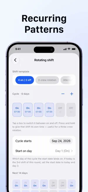 Shift Work Alarm: Roster screenshot 3
