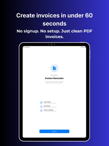 Invoice Generator: Instant PDF iPad screenshot