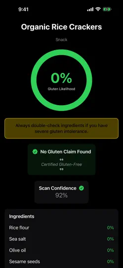 Gluten Checker iPhone Ekran Görüntüsü 1