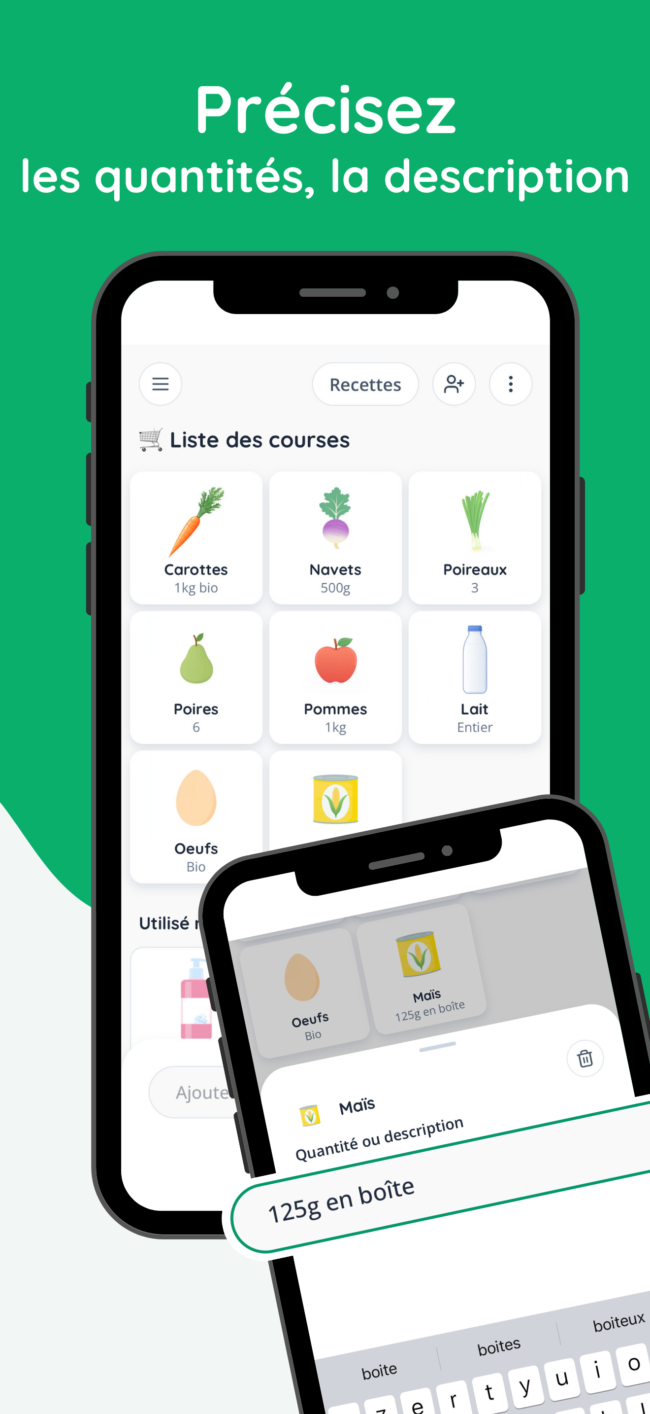 Liste courses partagée