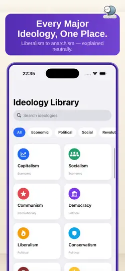 Captura de pantalla de Political Ideologies Guide en iPhone 2
