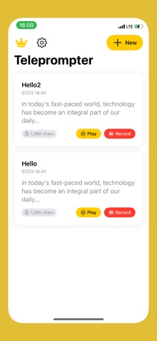 Teleprompter Videos Recorder screenshot