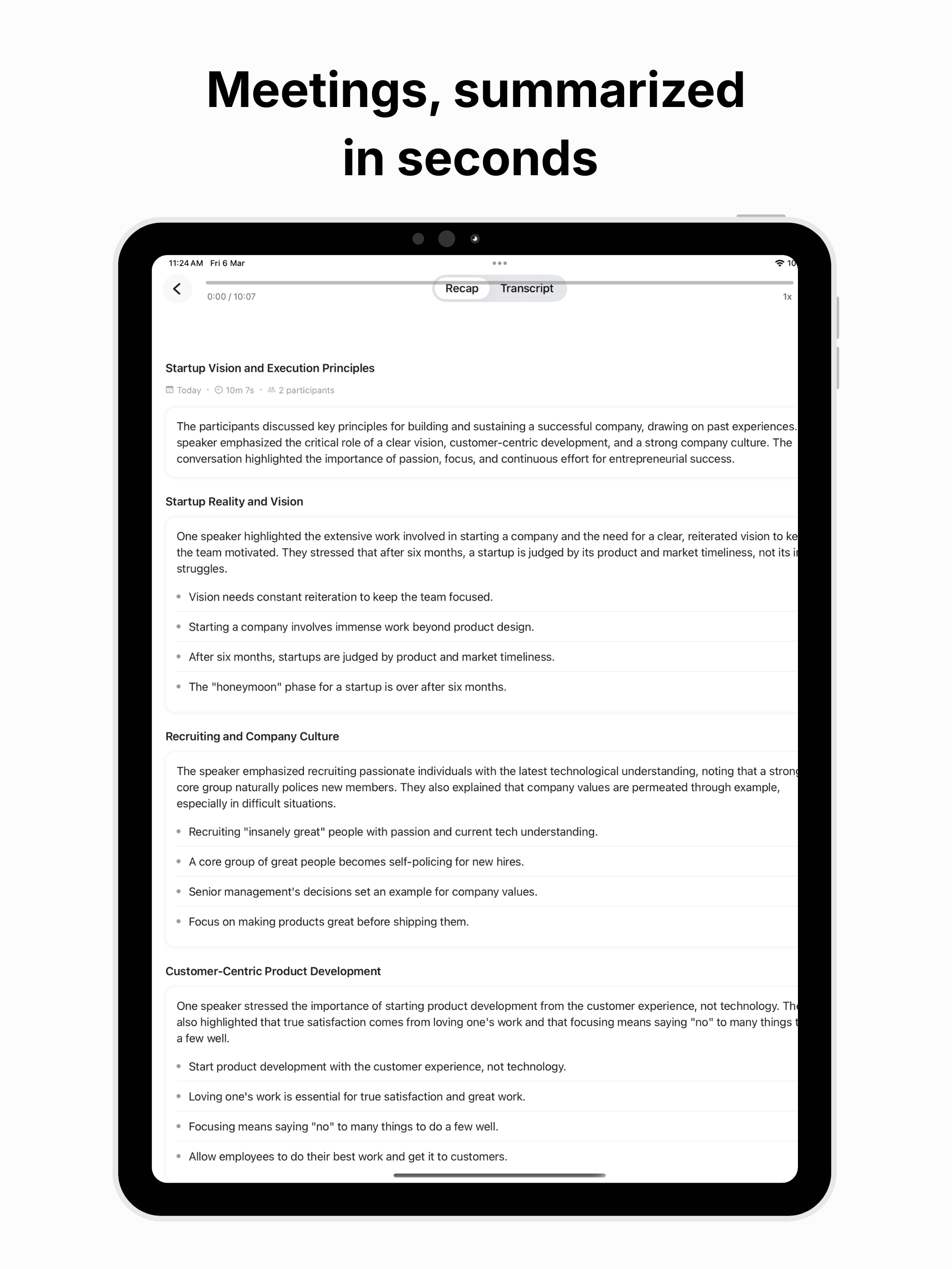 Recap: AI Meeting Notes