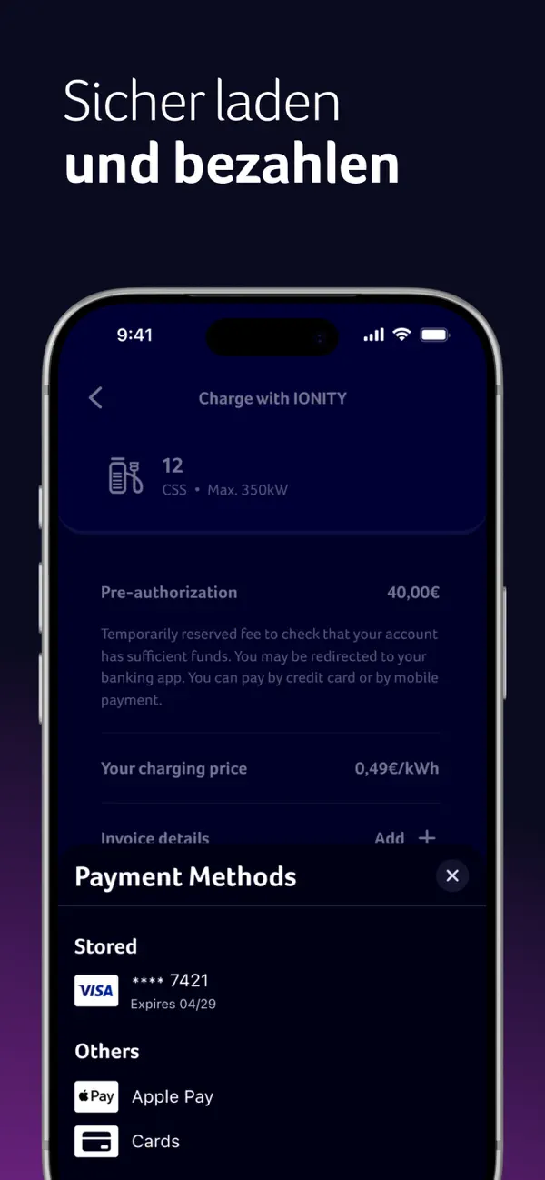 IONITY iPhone App Screenshot 8 – Navigation