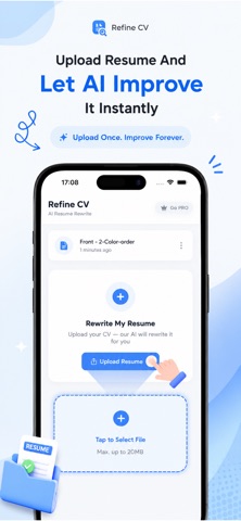Refine CV: AI Resume Rewrite iPhone screenshot