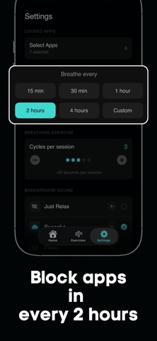 be calm and lock apps - BeCAL iPhone screenshot