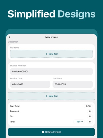 InvMent - Easy Invoice Maker iPad screenshot