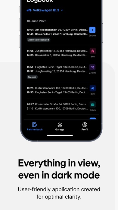 Vimcar Logbook Screenshot