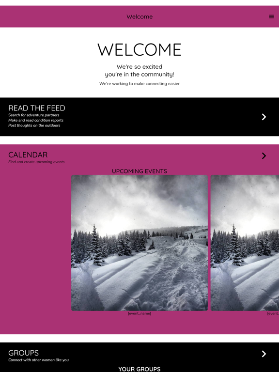 Backcountry Beauties iPad screenshot 1 - Social Networking app