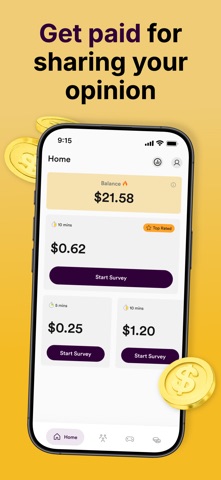 Golden Surveys - Earn Cash iPhone screenshot