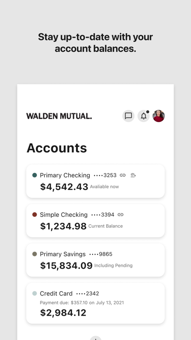 Walden Mutual Mobile Banking Screenshot