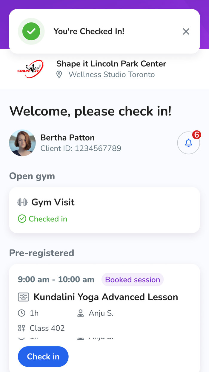 WellnessLiving Check-In