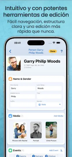 Captura de pantalla de MobileFamilyTree 11 en iPhone 2