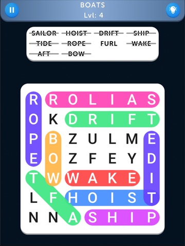 Word Search Hard iPad screenshot